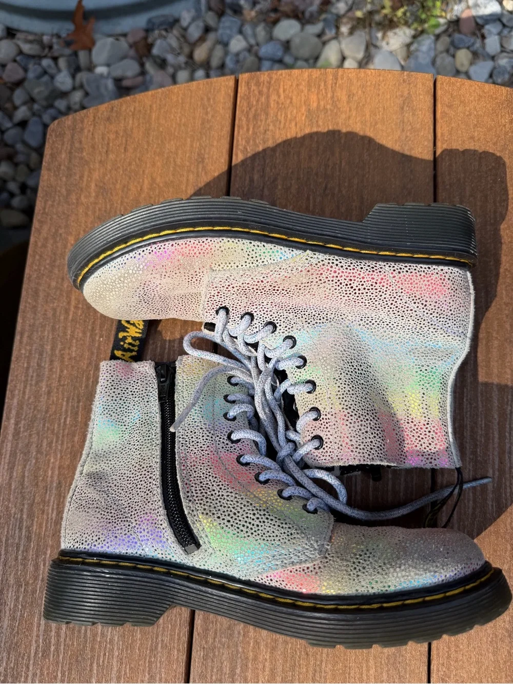 Dr. Martens iridescent beige